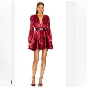 Bronx & Banco Bedouin Flame Ruffle Fit & Flare Mini Dress Size L